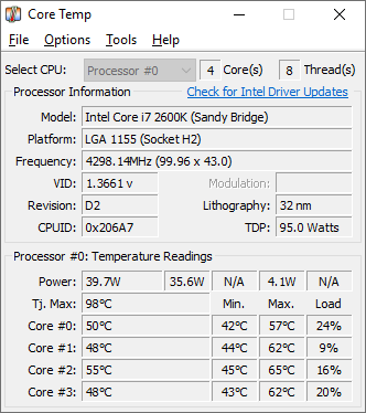 monitorare la temperatura del vostro PC: core temp